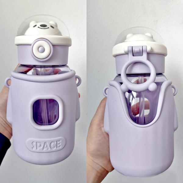 Stocked School Leakproof Tritan Drink Water Bottle with Straw Lids Reusable Travel Sports Camping Kids Plastic Water Cup