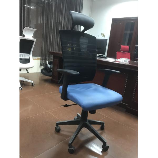 Black And Blue Economical Office Chairs For Executive Manager Frog Mechanism
