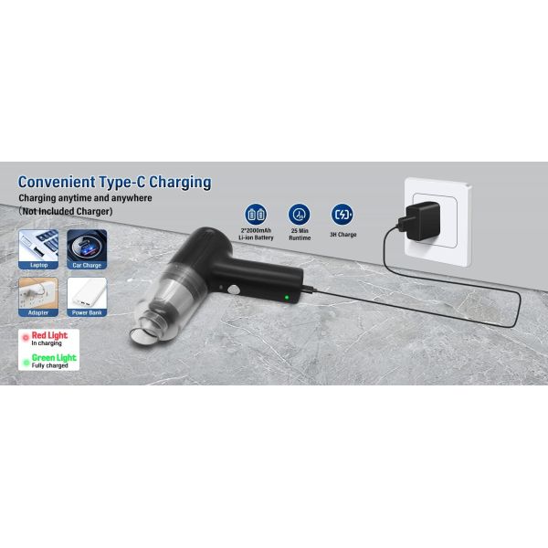 2 In 1 Cordless Car Vacuum And Air Blower 5500Pa Rechargeable Portable Cleaning Tool