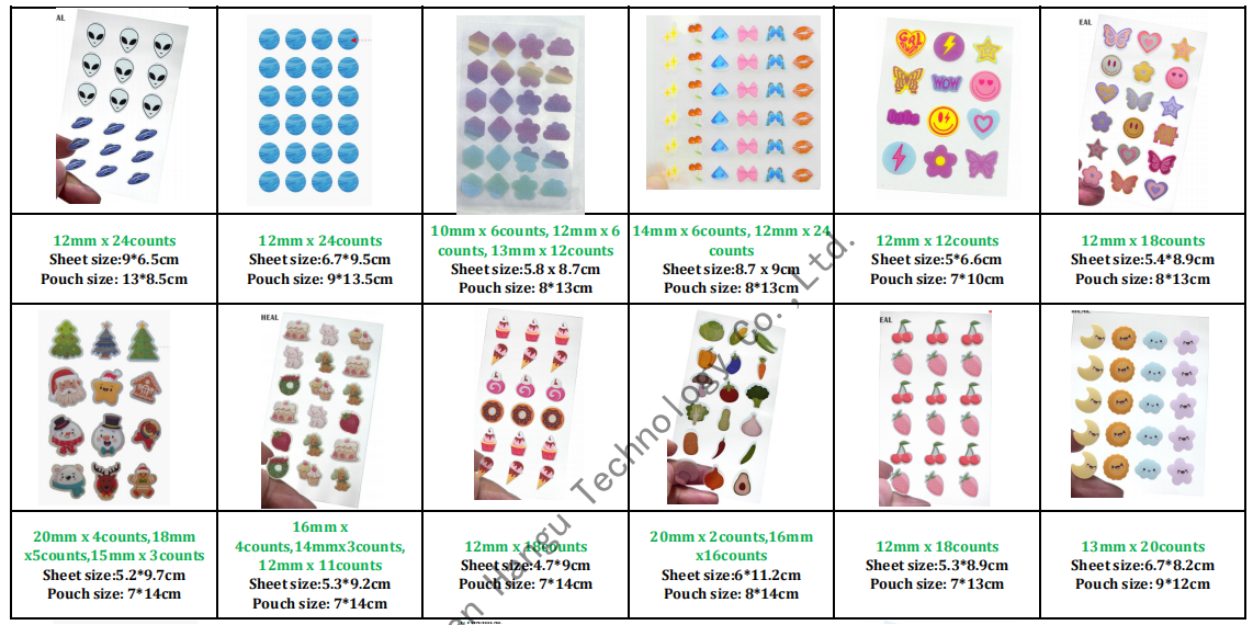 Cute Fun Shaped Acne Patches Matte Invisible Pimple Cover Patch For Face Skin Care