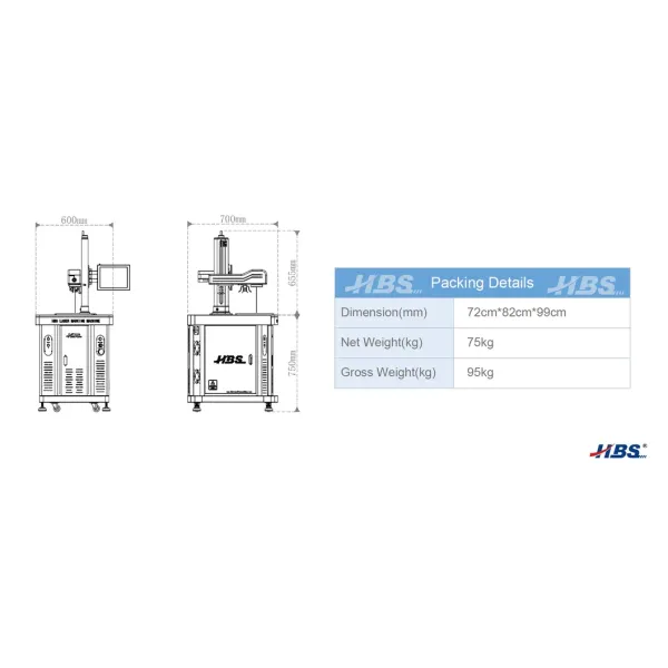 20W Fiber Laser Marking Machine for Metal and Plastic Desktop Table Design