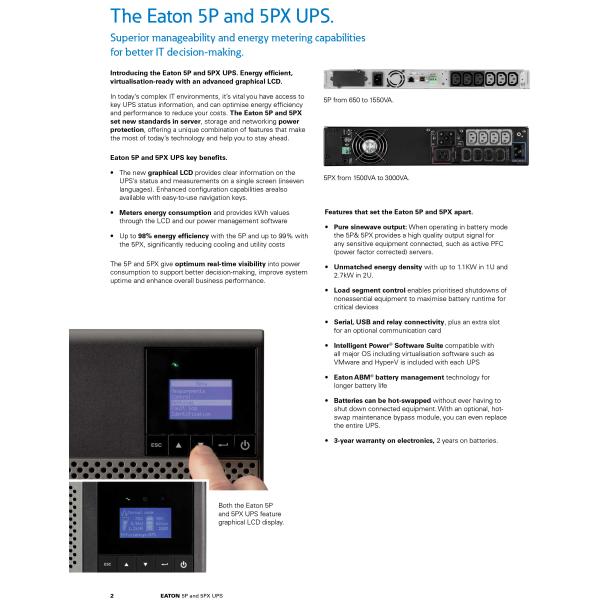 Раковина 9PX 5KVA 4.5KW Eaton UPS 19 дюймов Раковина Башня Бесперебойное питание UPS 1500va