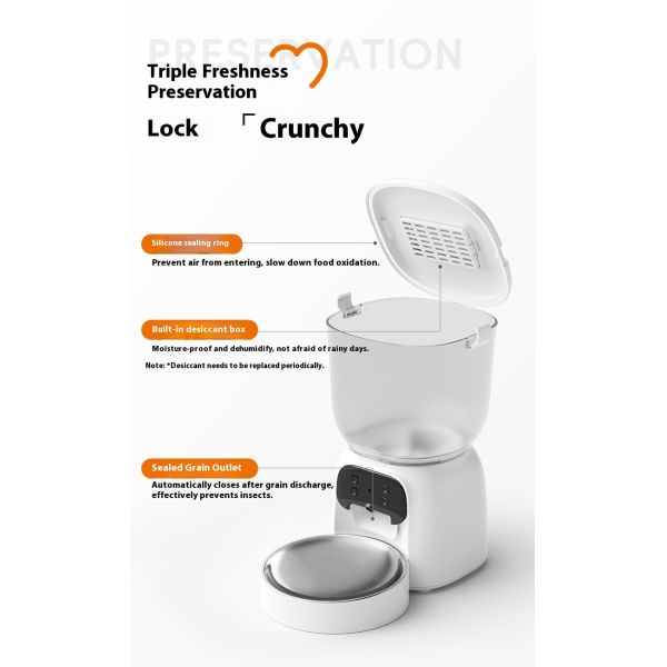 New Arrival 4L Smart Automatic Shooting Pet Feeder Modern Style PP Material Dog Cat Bowl Feeder Eco-Friendly Charging Capability