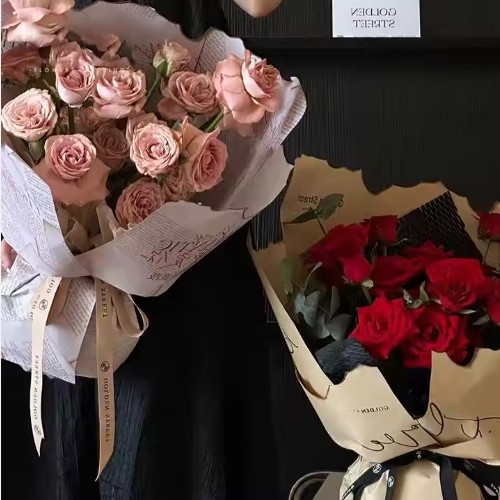 Водостойкая цветочная упаковка букет упаковочная бумага любовные письма печать цветочная упаковка бумага