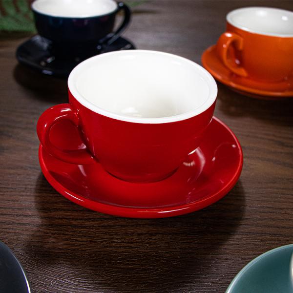 Oven Safe Colourful Porcelain Mugs Cup Saucer For Leisure Venues