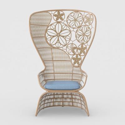 Exquisite Flower Wicker Plastic Rattan Bistro Chair