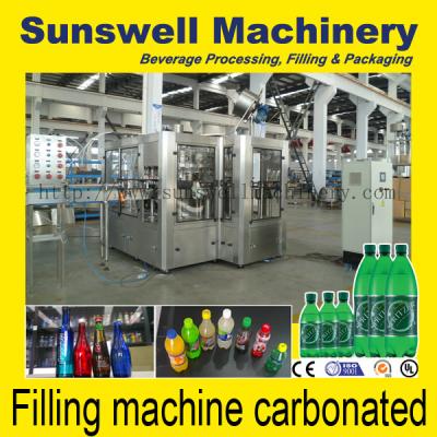 Máquina de enchimento carbonatada de engarrafamento horizontal para a garrafa do vidro/ANIMAL DE ESTIMAÇÃO