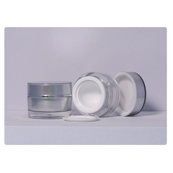 Logo du client Luxe 10g Ronde PS argent vide plastique transparent emballage crème cosmétique pot pour baume à lèvres