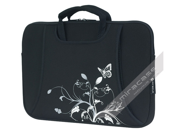 11.6”, 13.3”, 15.6” Black Durable Neoprene Laptop Sleeve with Stylish Silk Screen Printing