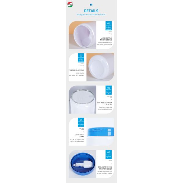 2600ML Food Grade Customized PET Jar Food Grade Vitamin Protein Milk Powder Container Spoon Shape