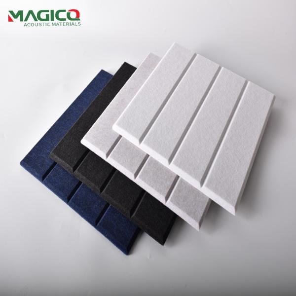 Interior Wall Covering Polyester Sound Absorbing Panels Grooving Polyester Wall Panels
