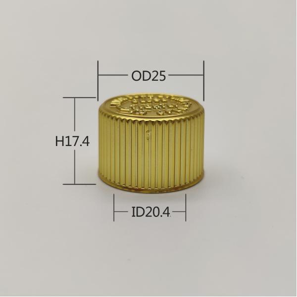 Electroplating Gold Child Proof Lid , 20mm Pharmaceutical Bottle Cap