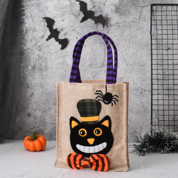 In-stock New Halloween Gift Non-woven Tote Bag Candy Pumpkin Bag Decoration Prop Gift Bag
