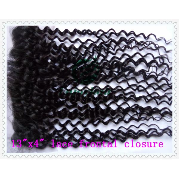 malaysian virgin remy hair lace frontal 13''x4'' ,natural color deep curly 10''-24''