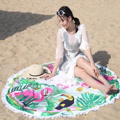 Grand rond tropical fait sur commande de serviettes de plage de Microfiber pour la natation