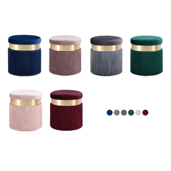 Plastic Wooden Round Ottoman Stool Seat Chair Pouf