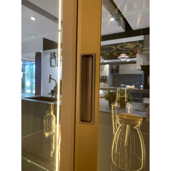 Golden Color Aluminium Frame Modern Italian Design Kitchen Cabinet with Eco-Friendly Material