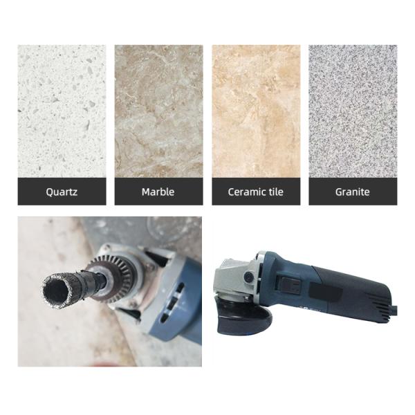 6-Piece Set M14 Brazed Diamond Hole Saws For Drilling Glass