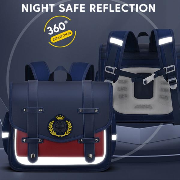 Patent Leather Trendy Nylon School Backpack For Boys 6-12Y