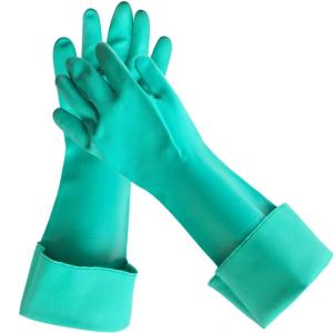 Green Chemical Nitrile Glove 18 Inches 22mil Unflocked Industrial Nitrile Glove