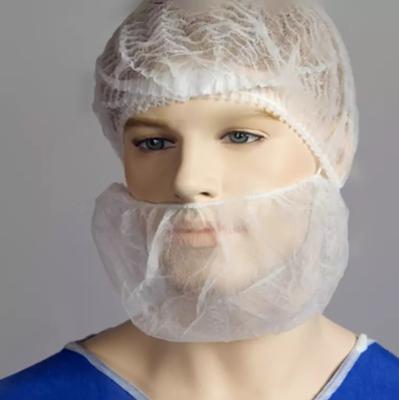 White Food Industry Men 18'' 10gsm Disposable Beard Cover