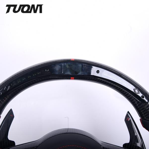 Smooth Leather Volkswagen Carbon Fiber Steering Wheel With LED Fashion