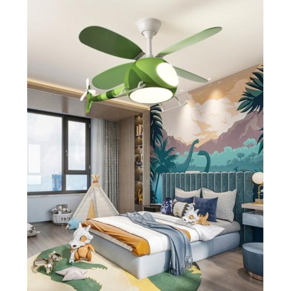 Детей предохранения от глаза самолета девушки мальчика мультфильма потолочное освещение спальни детей света вентилятора творческих