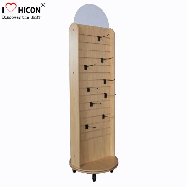 Retail Store Display Wood Slatwall Display Stands / Racks With Hook Free Standing