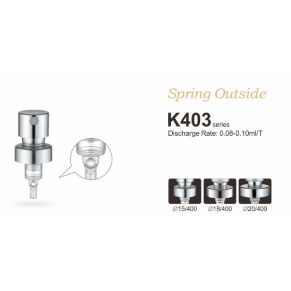 ODM K403 Fine Mist Perfume Pump Sprayer 0.10cc Aluminum Silver Color