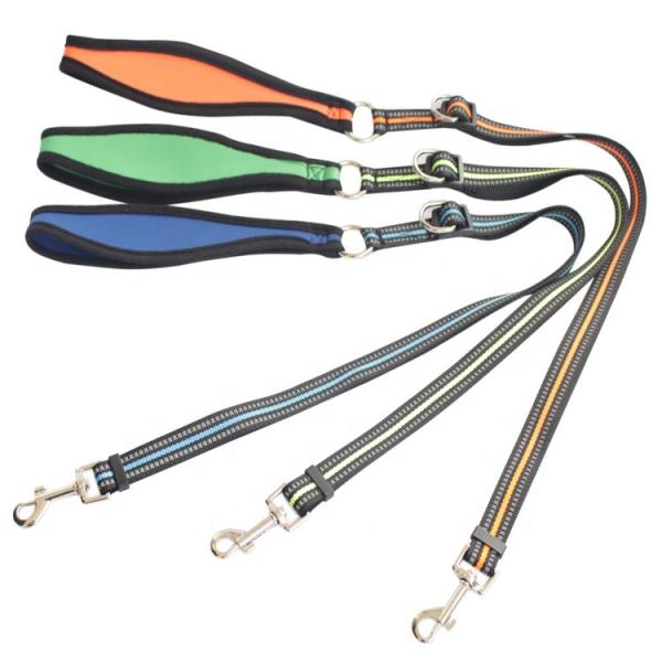Adjustable LOGO Nylon Dog Leash . Dog Rope Lead Retractable Nylon Braided Pet Dog Leash
