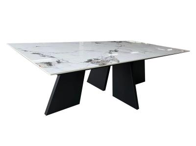 3000mm Contemporary Ceramic Top Dining Table DT-1029 Customized Knock Down Furniture