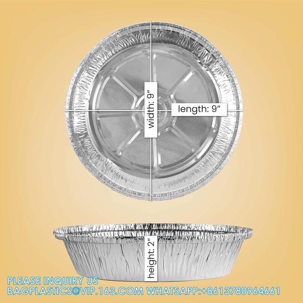 10'' Inch Round Tin Foil Pans Disposable Aluminum, Extra Deep Freezer & Oven Safe - For Baking, Cooking, Storage