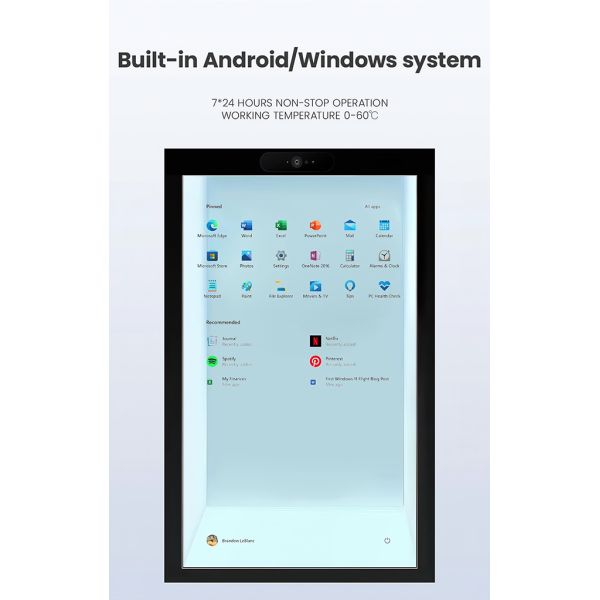 55 Inch interactive advertising Transparent LCD showcase price