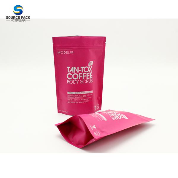 Stand Up Coffee Storage Bag Custom Printed Packaging Zipper Pouch