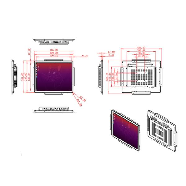 19-Inch Linux Embedded Monitor for Factory Monitoring Systems, Security Networks, Educational Panels, and Logistics Control Rooms