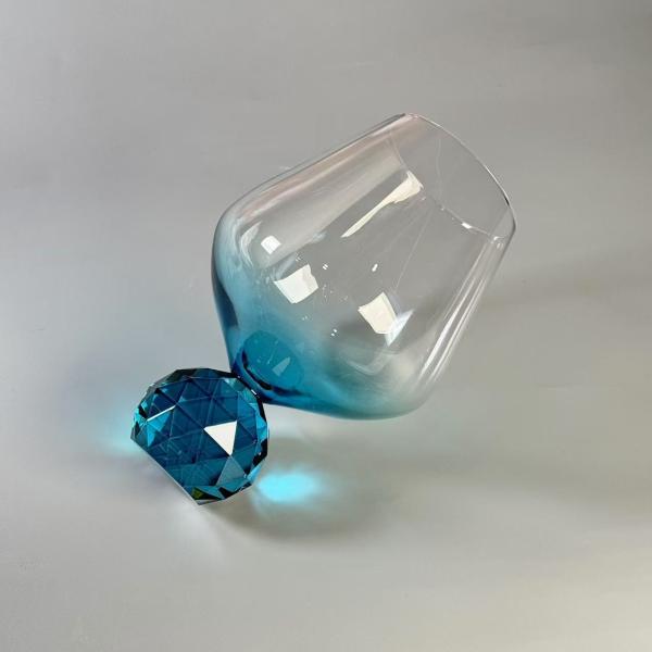 Hand-blow Wine Glass With Crystal Base Color Gradient Unique Wine Glass For Gift For  Party