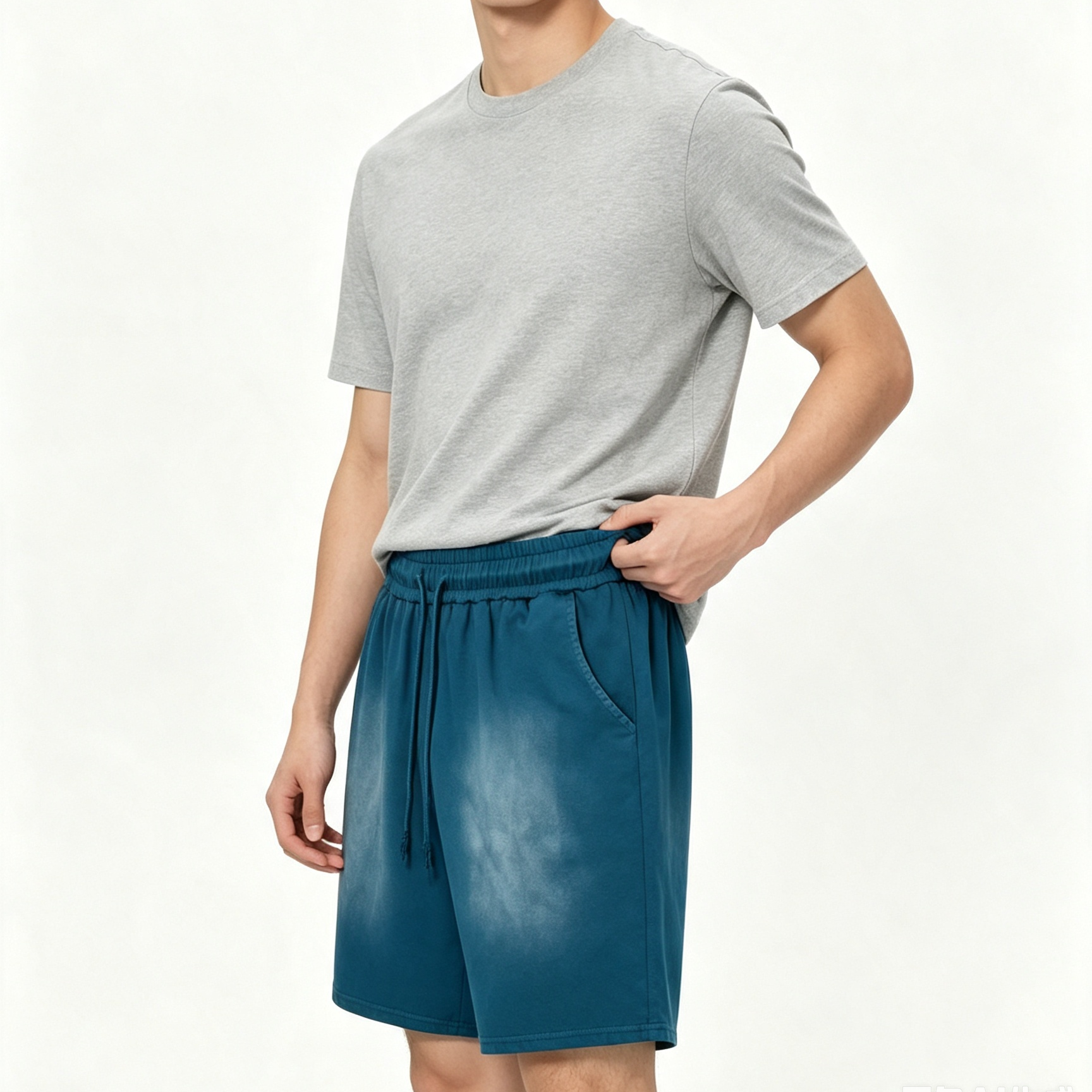 Gradient Washed Sports Sweat Shorts 360GSM Elastic Waist Shorts