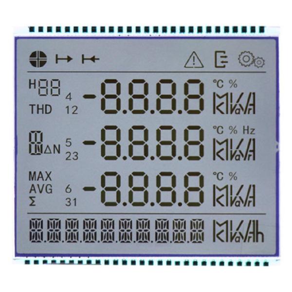 Электрический счетчик энергии LCD, сегментный экран LCD для 86 многофункциональных трехфазных электрических счетчиков энергии