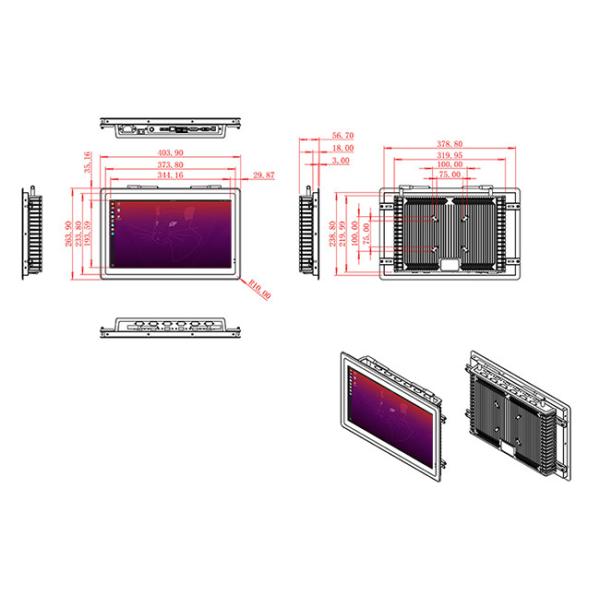 15.6-Inch Slim Linux Touch Screen for Factory Dashboards and Automation Solutions