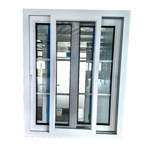 Single / Double Glazed Sliding Windows With PVC Grill Design Large Hurricane Impact
