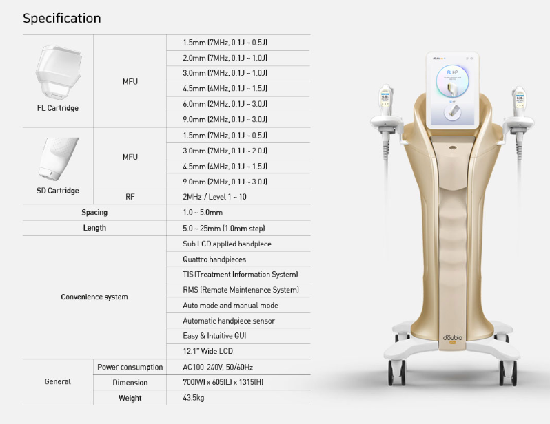 Doublo Gold Rf Hifu Anti Aging Face Lift Machine 9d 7d Hifu High Intensity Focused Ultrasound Machine