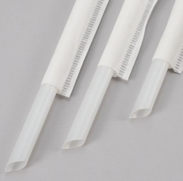 Wrapped Biodegradable Plastic Straws Individually Compostable PLA Drinking