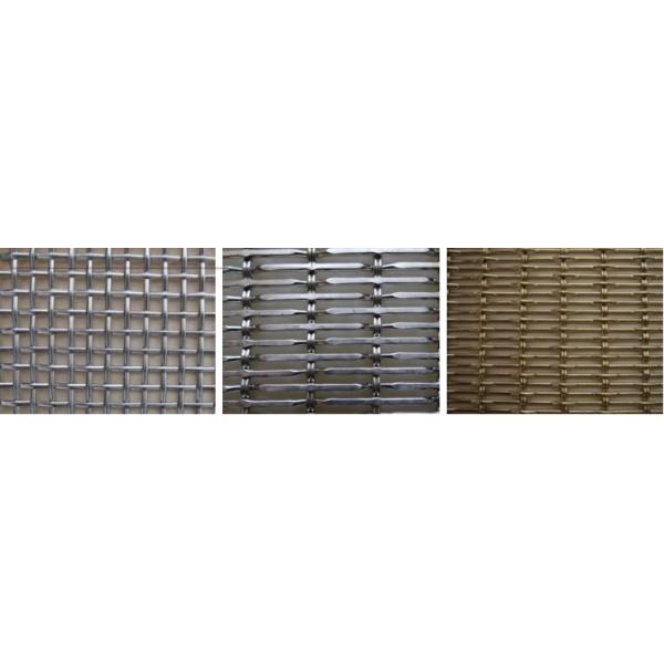 Stainless Steel Woven Wire Fabric , Decorative Architectural Rigid Mesh Facade