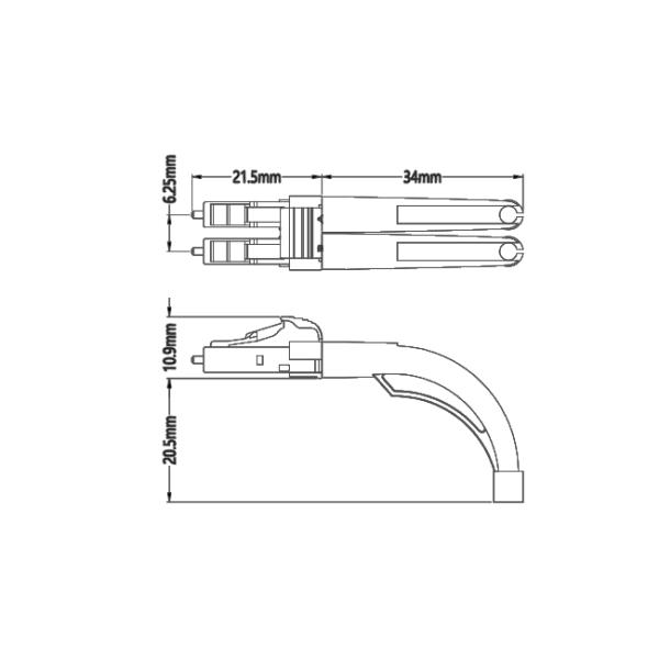 Гибкого провода мультимодный 50/125 3.0mm LSZH оптического волокна LC-LC Aqua двухшпиндельного