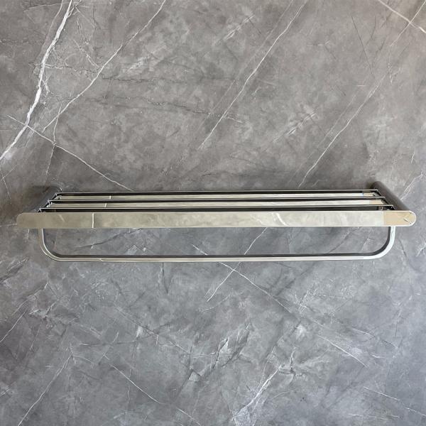 Polished Sus304 Bathroom Towel Holder Silver For Hotel