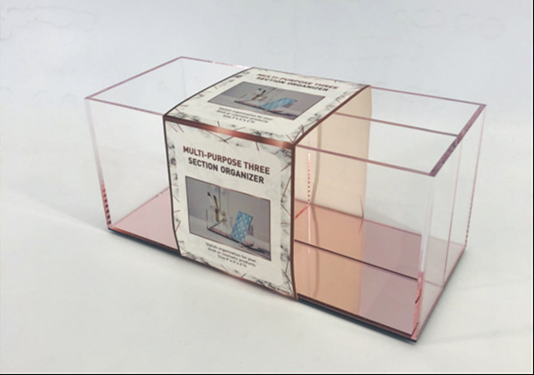 » ясный акриловый организатор макияжа 9x4x4