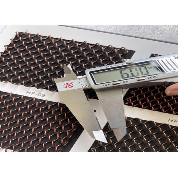 Diamond Hole Architectural Metal Coil Curtain 5mm 6mm Wire Diameter