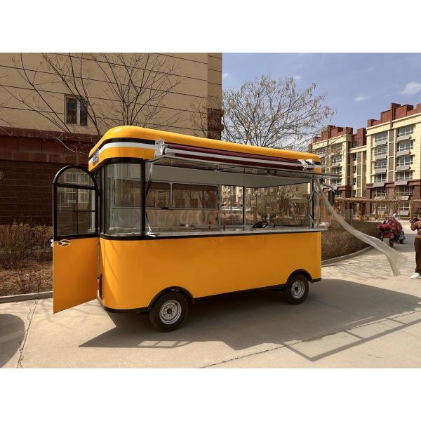 External Power  Motor Food Truck Van Kitchen Square Style Electric Ice Cream Car 4x2
