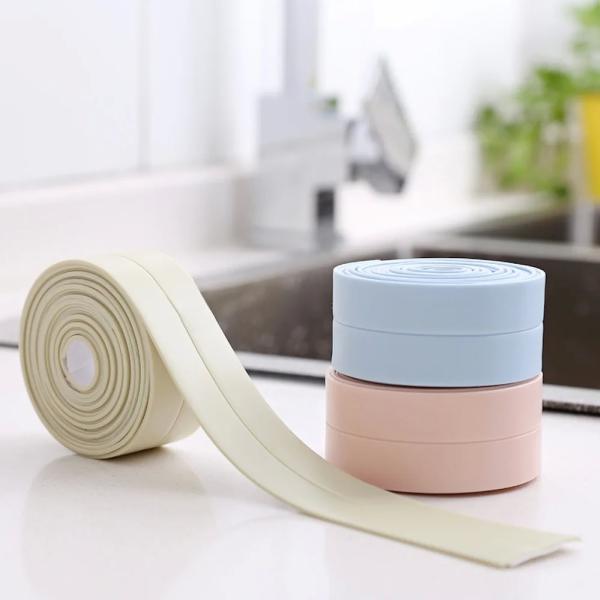 PVC Caulk Strip Seam Joint Caulkstrip Tub Surround Sealer Trim 22mm X 2.8m / 3.2m White Gray .
