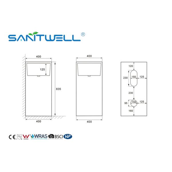Fashionable SP-004 Modern Pedestal Sink / Vanity Pedestal Basin Ceramic Material